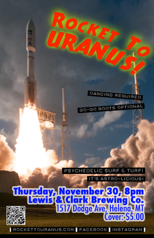 Rocket launch poster for Nov 30 event at Lewis and Clark