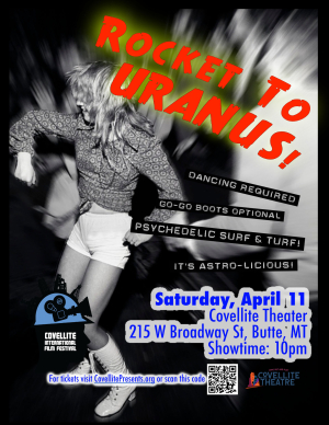 Dancer on poster announcing Covellite date